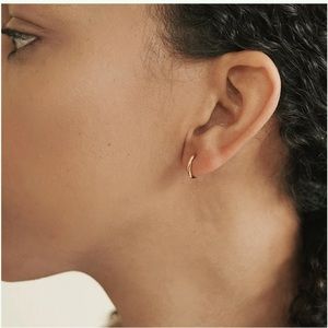 Handmade gold-plated sterling huggie hoop stud earrings